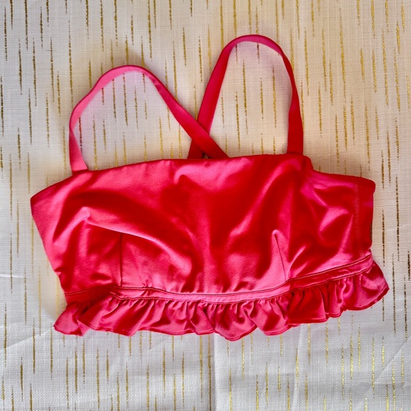 FP Movement by Free People Tops - FP Movement by Free People Bright Pink Ruffle Crop Top